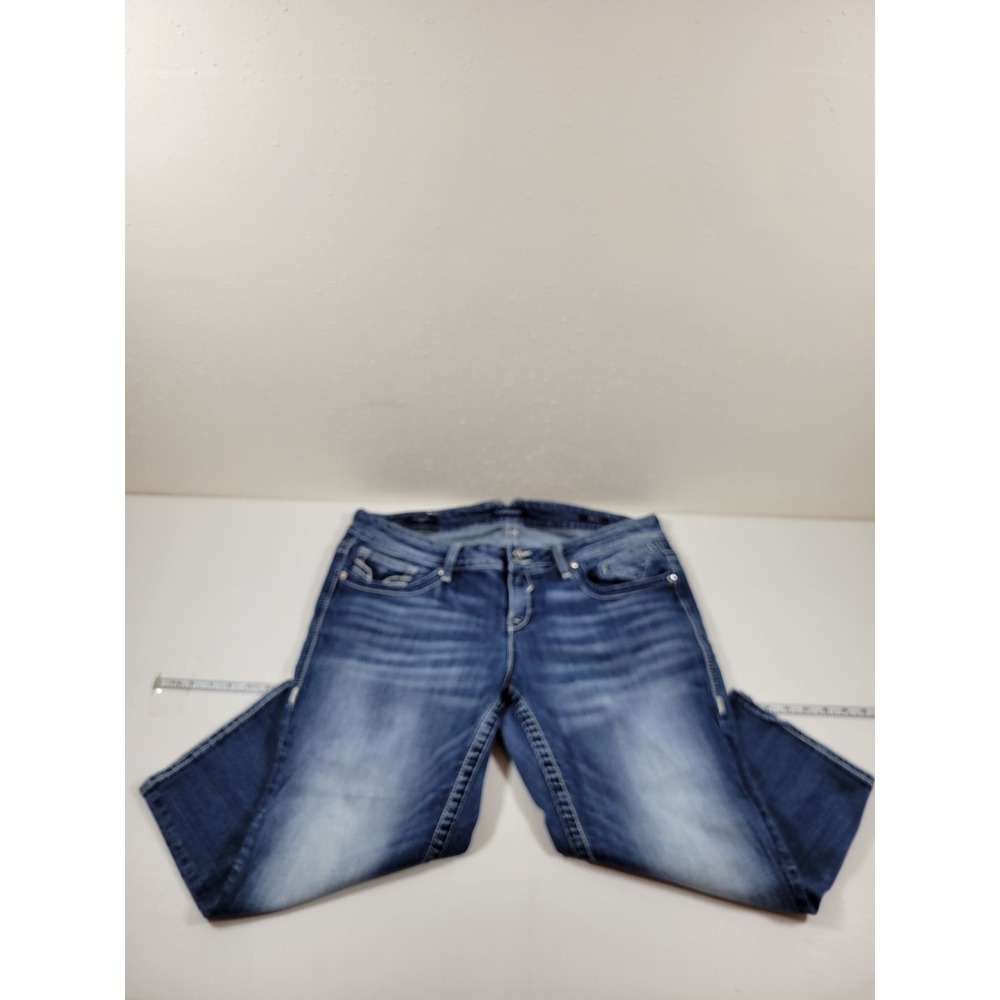Vigoss Chelsea Capri Jeans Womens 20 Blue Excellent Embroidered Studded Denim‎